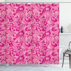 Ambesonne Pink Shower Curtain, Zigzag Look Pattern of Continuous Diamond Motifs Abstract Bohemian Print, Cloth Fabric Bathroom Decor Set with Hooks, 69″ W x 70″ L, Pale Fuchsia Soft Pink(Magenta Pastel Pink Blush)