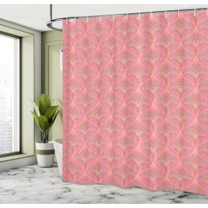 Ambesonne Pink Shower Curtain, Zigzag Look Pattern of Continuous Diamond Motifs Abstract Bohemian Print, Cloth Fabric Bathroom Decor Set with Hooks, 69″ W x 70″ L, Pale Fuchsia Soft Pink(Pale Ruby Warm Taupe)