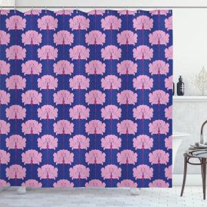Ambesonne Pink Shower Curtain, Zigzag Look Pattern of Continuous Diamond Motifs Abstract Bohemian Print, Cloth Fabric Bathroom Decor Set with Hooks, 69″ W x 70″ L, Pale Fuchsia Soft Pink(Dark Lavender Soft Pink)