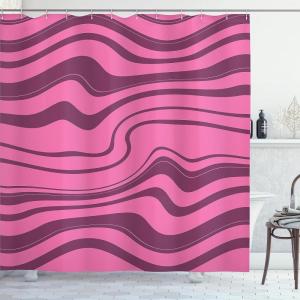 Ambesonne Pink Shower Curtain, Zigzag Look Pattern of Continuous Diamond Motifs Abstract Bohemian Print, Cloth Fabric Bathroom Decor Set with Hooks, 69″ W x 70″ L, Pale Fuchsia Soft Pink(Pastel Pink Dried Rose)