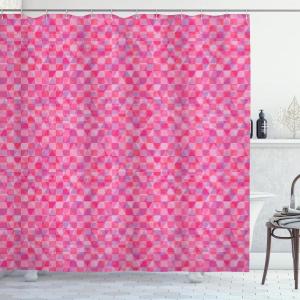 Ambesonne Pink Shower Curtain, Zigzag Look Pattern of Continuous Diamond Motifs Abstract Bohemian Print, Cloth Fabric Bathroom Decor Set with Hooks, 69″ W x 70″ L, Pale Fuchsia Soft Pink(Dried Rose Pale Ruby)