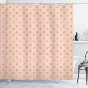 Ambesonne Pink Shower Curtain, Zigzag Look Pattern of Continuous Diamond Motifs Abstract Bohemian Print, Cloth Fabric Bathroom Decor Set with Hooks, 69″ W x 70″ L, Pale Fuchsia Soft Pink(Pale Fuchsia Beige)