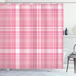 Ambesonne Pink Shower Curtain, Zigzag Look Pattern of Continuous Diamond Motifs Abstract Bohemian Print, Cloth Fabric Bathroom Decor Set with Hooks, 69″ W x 70″ L, Pale Fuchsia Soft Pink(Pastel Pink White Blush)