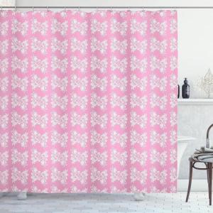 Ambesonne Pink Shower Curtain, Zigzag Look Pattern of Continuous Diamond Motifs Abstract Bohemian Print, Cloth Fabric Bathroom Decor Set with Hooks, 69″ W x 70″ L, Pale Fuchsia Soft Pink(Soft Pink Pale Mauve)