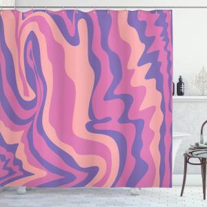 Ambesonne Pink Shower Curtain, Zigzag Look Pattern of Continuous Diamond Motifs Abstract Bohemian Print, Cloth Fabric Bathroom Decor Set with Hooks, 69″ W x 70″ L, Pale Fuchsia Soft Pink(Pink Pale Salmon)