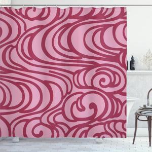 Ambesonne Pink Shower Curtain, Zigzag Look Pattern of Continuous Diamond Motifs Abstract Bohemian Print, Cloth Fabric Bathroom Decor Set with Hooks, 69″ W x 70″ L, Pale Fuchsia Soft Pink(Pale Rose Dried Rose)
