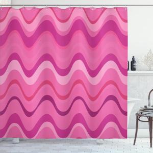 Ambesonne Pink Shower Curtain, Zigzag Look Pattern of Continuous Diamond Motifs Abstract Bohemian Print, Cloth Fabric Bathroom Decor Set with Hooks, 69″ W x 70″ L, Pale Fuchsia Soft Pink(Hot Pink Magenta Coral)