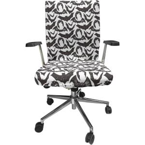 Ambesonne Snow Office Chair Cover, Winter Clothes Pattern Sweater Socks Hat and Scarf Christmas Season Print, Stretchable Decorative Universal Size High Back Printed Slipcover, White Coral Sky Blue(Charcoal Grey and White)
