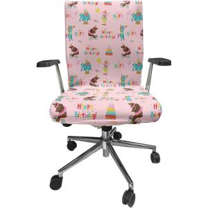 Ambesonne Snow Office Chair Cover, Winter Clothes Pattern Sweater Socks Hat and Scarf Christmas Season Print, Stretchable Decorative Universal Size High Back Printed Slipcover, White Coral Sky Blue(Rose Multicolor)