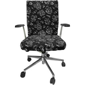 Ambesonne Snow Office Chair Cover, Winter Clothes Pattern Sweater Socks Hat and Scarf Christmas Season Print, Stretchable Decorative Universal Size High Back Printed Slipcover, White Coral Sky Blue(Grey Charcoal)
