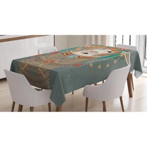 Ambesonne Snowflake Tablecloth, Winter Holiday Illustration Christmas Snowflakes on Abstract Background, Rectangular Table Cover for Dining Room Kitchen Decor, 60″ X 84″,Blue White(Grey Multicolor)