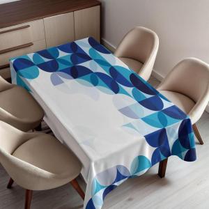 Ambesonne Snowflake Tablecloth, Winter Holiday Illustration Christmas Snowflakes on Abstract Background, Rectangular Table Cover for Dining Room Kitchen Decor, 60″ X 84″,Blue White(White Blue)