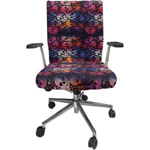 Ambesonne Squirrel Office Chair Cover, Christmas New Year Nature Pattern with Reindeers and Cardinal Birds Sketch Art, Stretchable Decorative Universal Size High Back Printed Slipcover, Brown White(Pink Blue)