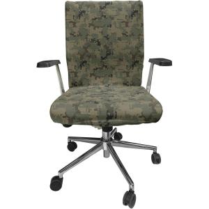 Ambesonne Squirrel Office Chair Cover, Christmas New Year Nature Pattern with Reindeers and Cardinal Birds Sketch Art, Stretchable Decorative Universal Size High Back Printed Slipcover, Brown White(Army Green Dark Taupe)