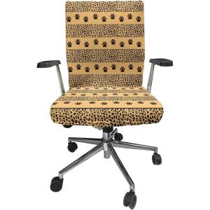 Ambesonne Squirrel Office Chair Cover, Christmas New Year Nature Pattern with Reindeers and Cardinal Birds Sketch Art, Stretchable Decorative Universal Size High Back Printed Slipcover, Brown White(Dark Brown)