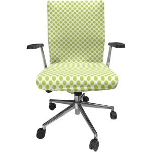 Ambesonne Squirrel Office Chair Cover, Christmas New Year Nature Pattern with Reindeers and Cardinal Birds Sketch Art, Stretchable Decorative Universal Size High Back Printed Slipcover, Brown White(Apple Green)