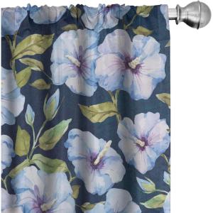 Ambesonne Tropical Curtains, Neutral Colors Boho Silhouettes of Exotic Jungle Leaves Gothic Vibes, Window Treatments 2 Panel Set for Living Room Bedroom, Pair of – 28″ x 63″, Charcoal Grey Pale Grey(Lavender Blue Olive Green)