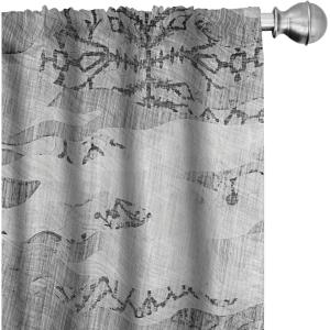 Ambesonne Tropical Curtains, Neutral Colors Boho Silhouettes of Exotic Jungle Leaves Gothic Vibes, Window Treatments 2 Panel Set for Living Room Bedroom, Pair of – 28″ x 63″, Charcoal Grey Pale Grey(Pale Grey Dimgray)