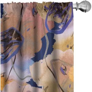 Ambesonne Tropical Curtains, Neutral Colors Boho Silhouettes of Exotic Jungle Leaves Gothic Vibes, Window Treatments 2 Panel Set for Living Room Bedroom, Pair of – 28″ x 63″, Charcoal Grey Pale Grey(Dark Lavender and Marigold)