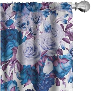 Ambesonne Tropical Curtains, Neutral Colors Boho Silhouettes of Exotic Jungle Leaves Gothic Vibes, Window Treatments 2 Panel Set for Living Room Bedroom, Pair of – 28″ x 63″, Charcoal Grey Pale Grey(Dark Violet Dark Magenta)
