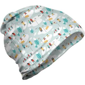 Ambesonne Unisex Beanie, Christmas People Outside, Hiking Outdoors