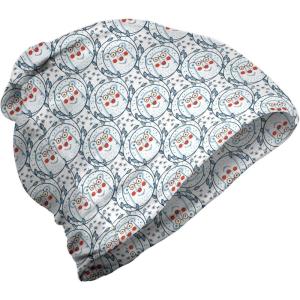 Ambesonne Unisex Beanie, Xmas Animal Wreaths, Hiking Outdoors Multicolor