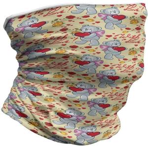 Ambesonne Unisex Multicolor Face and Neck Warmers(Bears Hearts)