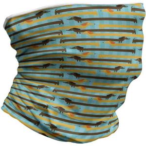 Ambesonne Unisex Multicolor Face and Neck Warmers(Blue Backdrop Dachshund Dogs)