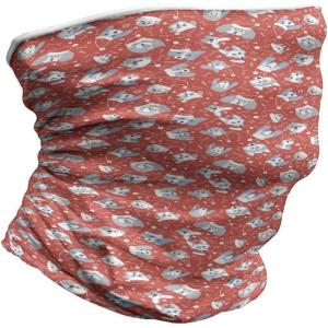 Ambesonne Unisex Multicolor Face and Neck Warmers(Dogs in Santa Claus Hats Xmas)
