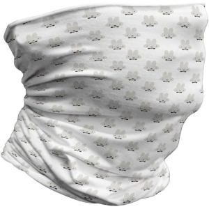 Ambesonne Unisex Multicolor Face and Neck Warmers(Grey Rabbit Heads Bowties)