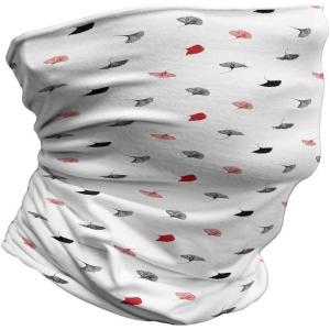 Ambesonne Unisex Multicolor Face and Neck Warmers(Red Black Ginkgo Leaves)
