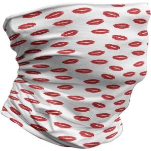 Ambesonne Unisex Multicolor Face and Neck Warmers(Red Kisses Imprint)
