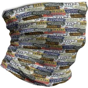 Ambesonne Unisex Multicolor Face and Neck Warmers(Retro Auto License Plates)