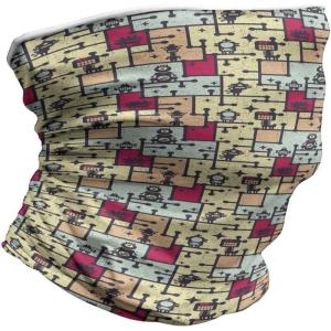 Ambesonne Unisex Multicolor Face and Neck Warmers(Robots on Grid Squares)