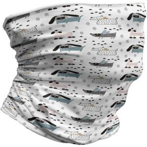 Ambesonne Unisex Multicolor Face and Neck Warmers(Scandinavian Artwork With Dog)