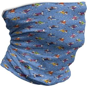 Ambesonne Unisex Multicolor Face and Neck Warmers(Skater Dogs in Sweaters Xmas)