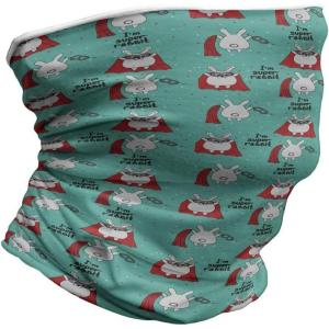 Ambesonne Unisex Multicolor Face and Neck Warmers(Superhero Rabbit Cape)