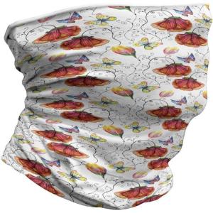 Ambesonne Unisex Multicolor Face and Neck Warmers(Swirled Flowers Flamingo)