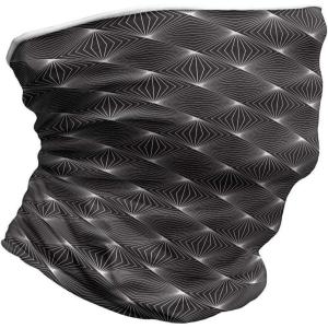 Ambesonne Unisex Multicolor Face and Neck Warmers(Thin Stripes Zig Zag Shapes)
