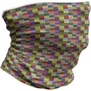 Ambesonne Unisex Multicolor Face and Neck Warmers(Vivid Heart Colorful Square)