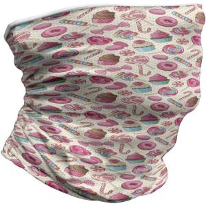 Ambesonne Unisex Multicolor Face and Neck Warmers(Yummy Food on Dots)