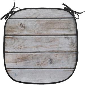 Ambesonne Vintage Christmas Chair Cushion Pads Set of 6, Snowy Winter Branches and Pine Cones Top View Rustic Vibes, Anti-Slip Seat Padding for Kitchen & Patio, 16″x16″, Ecru and Olive Green(Dimgray and Pale Purpleblue)