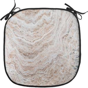 Ambesonne Vintage Christmas Chair Cushion Pads Set of 6, Snowy Winter Branches and Pine Cones Top View Rustic Vibes, Anti-Slip Seat Padding for Kitchen & Patio, 16″x16″, Ecru and Olive Green(Pale Salmon and Dark Eggshell)