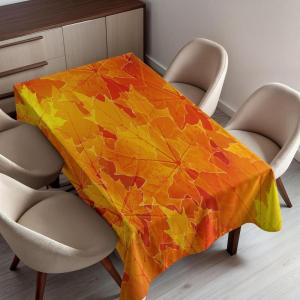 Ambesonne Winter Tablecloth, Pattern with Ornate Snowflake Motifs and Dots Retro Christmas Inspired Repetitive, Rectangular Table Cover for Dining Room Kitchen Decor, 60″ X 84″,White Bluegrey(Yellow Orange)