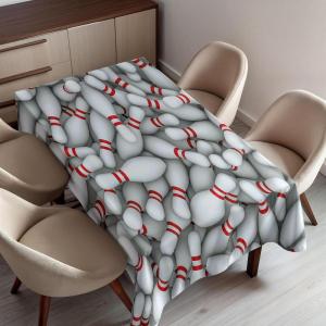 Ambesonne Winter Tablecloth, Retro Style Christmas Pattern with Various Gentle Snowflake Motifs Vintage Pastel, Dining Room Kitchen Rectangular Table Cover, 52″ X 70″,Pale Beige(White Red)