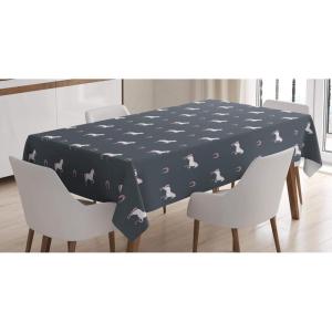 Ambesonne Winter Tablecloth, Retro Style Christmas Pattern with Various Gentle Snowflake Motifs Vintage Pastel, Dining Room Kitchen Rectangular Table Cover, 52″ X 70″,Pale Beige(Purple Grey)