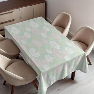 Ambesonne Winter Tablecloth, Retro Style Christmas Pattern with Various Gentle Snowflake Motifs Vintage Pastel, Dining Room Kitchen Rectangular Table Cover, 52″ X 70″,Pale Beige(Pale Green)