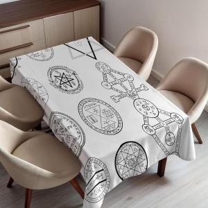 Ambesonne Winter Tablecloth, Retro Style Christmas Pattern with Various Gentle Snowflake Motifs Vintage Pastel, Dining Room Kitchen Rectangular Table Cover, 52″ X 70″,Pale Beige(White and Black)