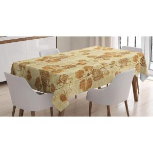 Ambesonne Winter Tablecloth, Retro Style Christmas Pattern with Various Gentle Snowflake Motifs Vintage Pastel, Dining Room Kitchen Rectangular Table Cover, 52″ X 70″,Pale Beige(Cream)