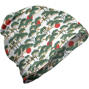 Ambesonne unisex-adult mens Beanie(Army Green and Vermilion)